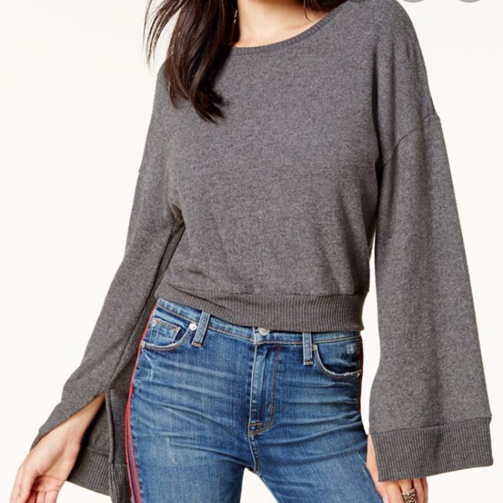 Project Social Louis Splite Sleeve crop sweatshirt